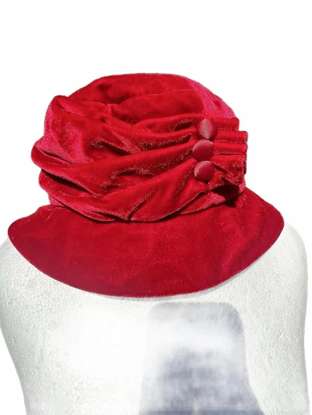 Betmar Vintage  90’s Bright Red Velvet Floppy Hat Grunge Whimsigoth Indie gen-x
